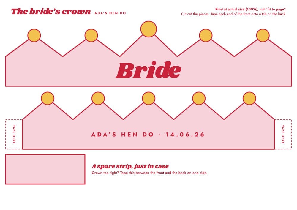 The bride's crown to print