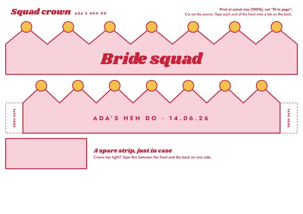 Squad crown to print