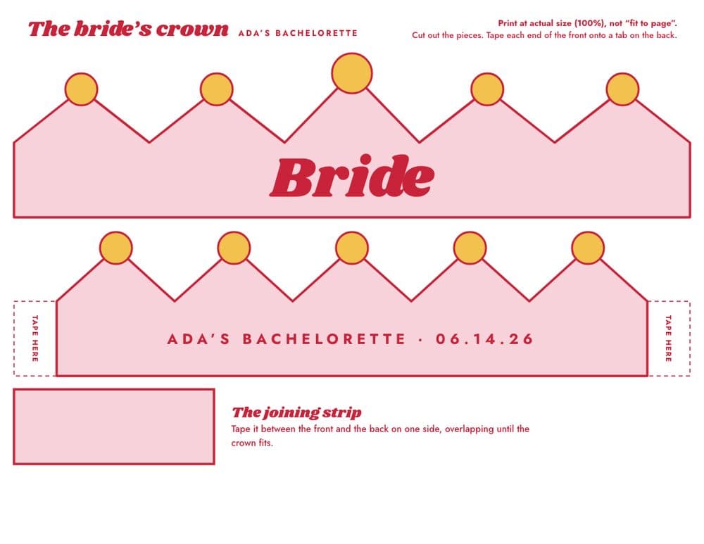 The bride's crown to print