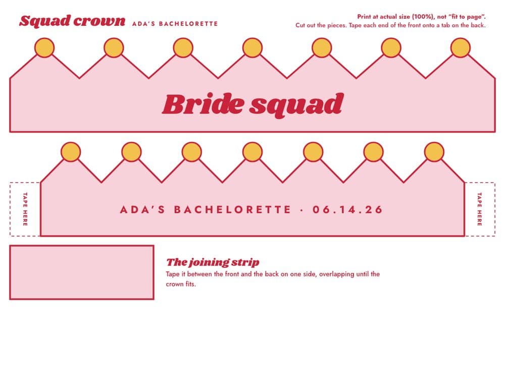 Squad crown to print