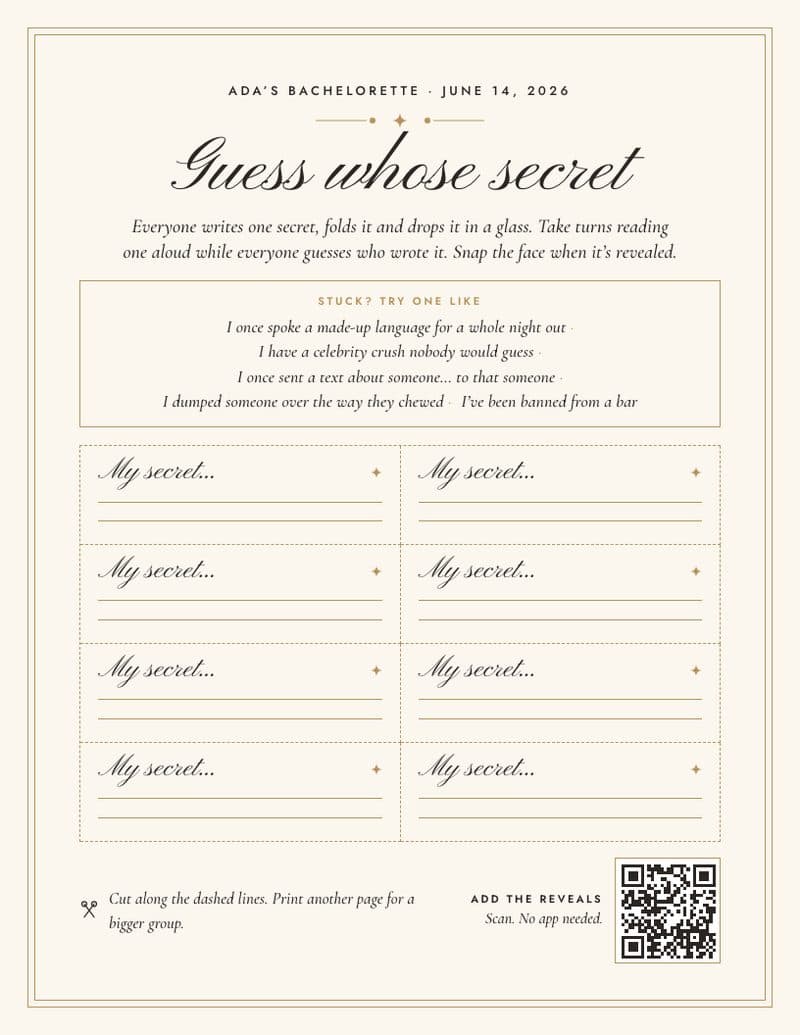 Guess whose secret, sophisticated style