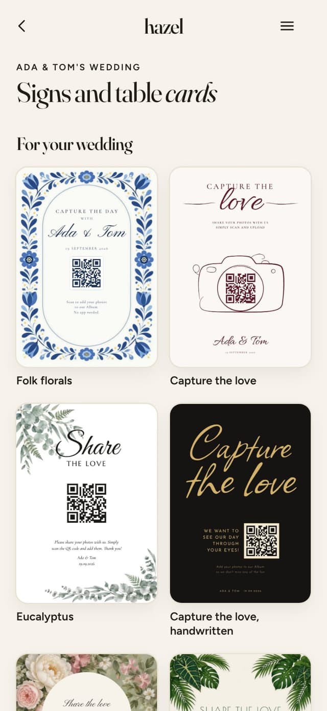 Wedding Photo Qr Code Example Free printable wedding QR code signs for photos · hazel