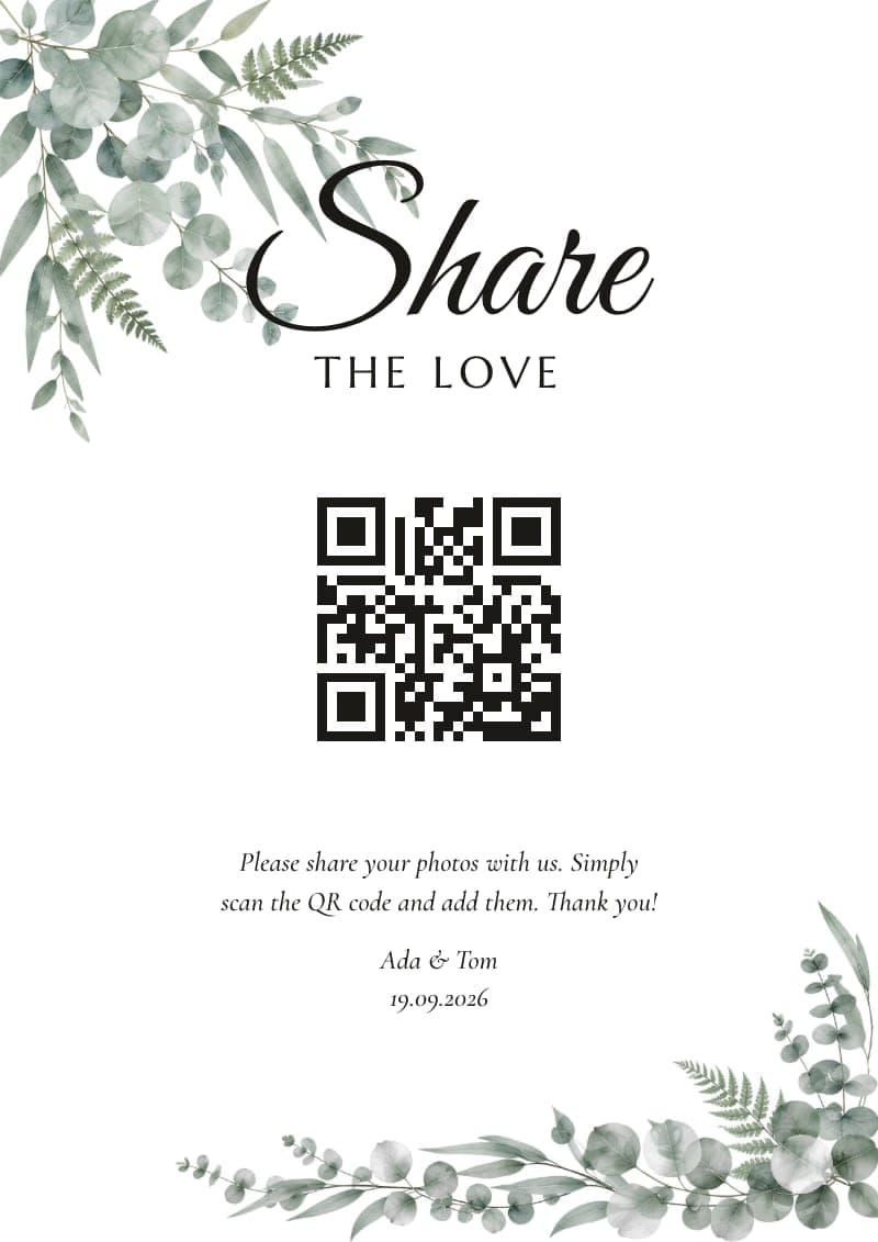 The Eucalyptus QR code sign in Classic