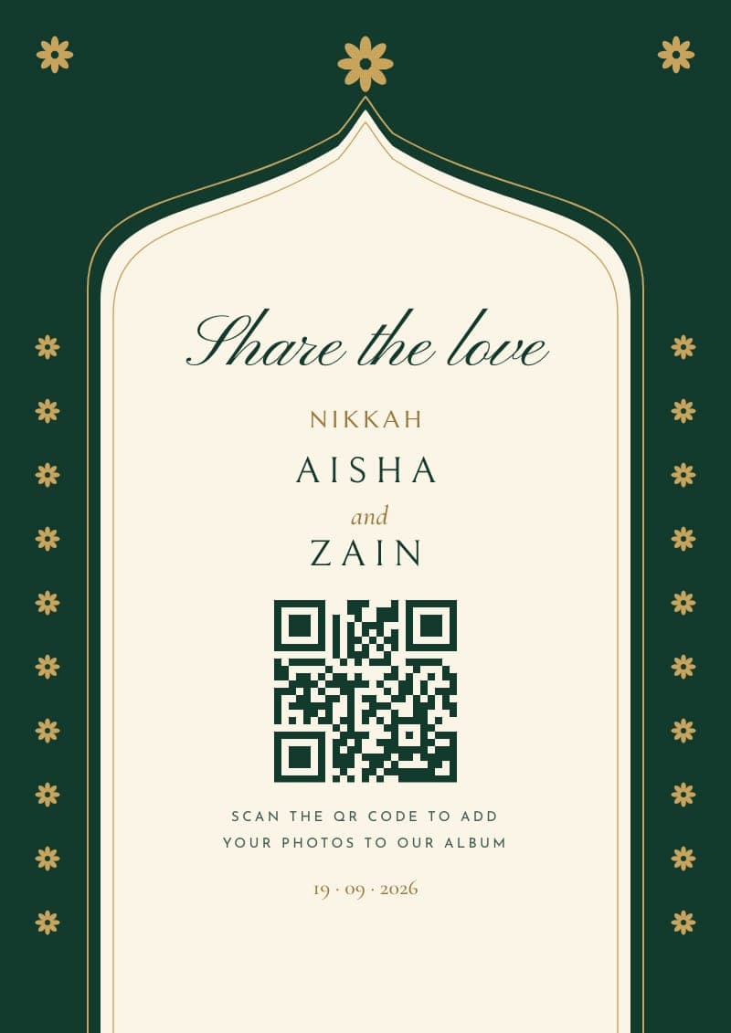 The Jharokha arch QR code sign in Emerald