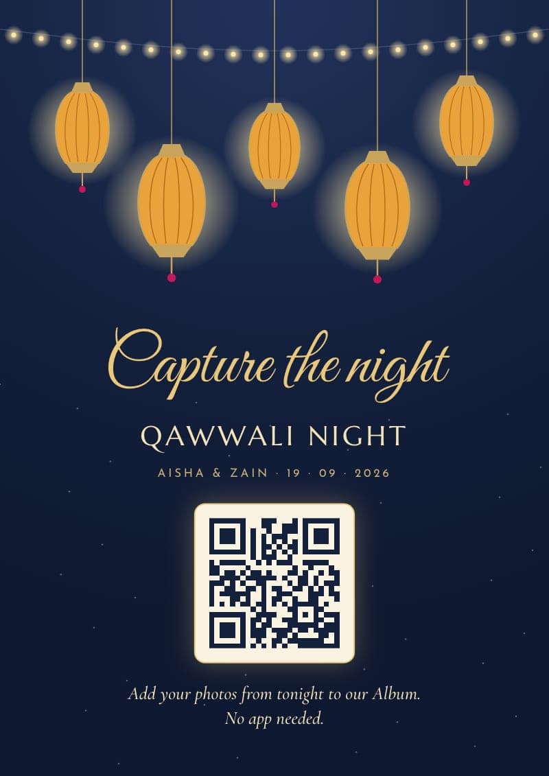 The Lanterns QR code sign in Midnight