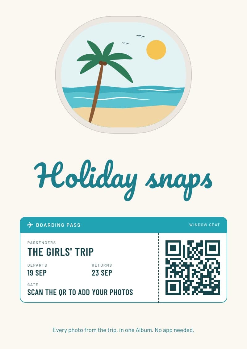 The Holiday snaps QR code sign in Turquoise