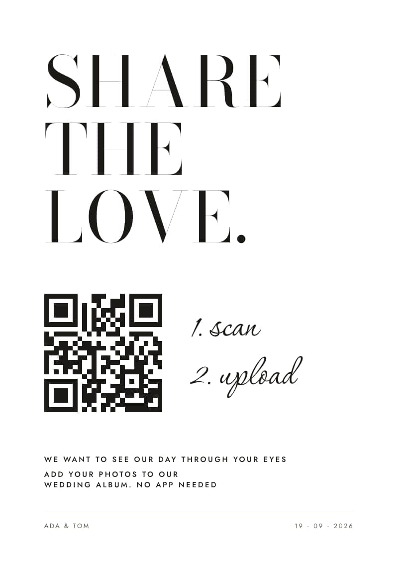 The Share the love QR code sign in Classic